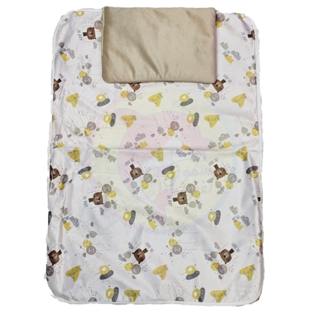 زیرانداز تعویض مامزکیوت Mum's Cutie طرح خرس کارتونی کرم