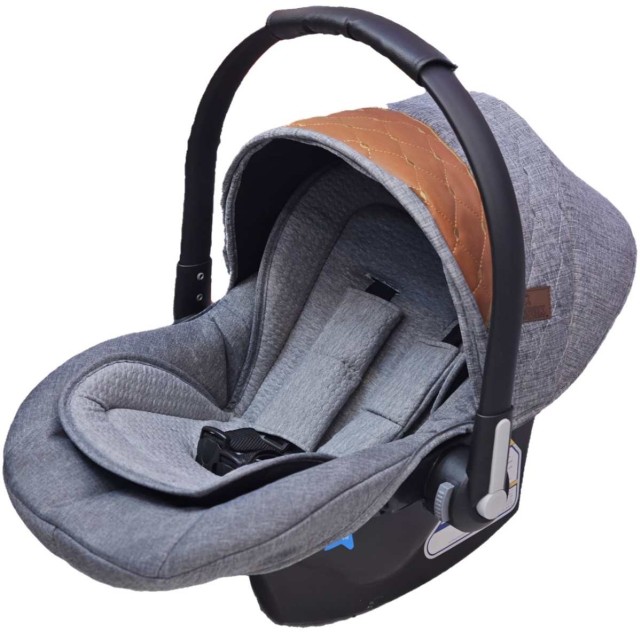 کریر ۴ کاره کاووک (پارچه طوسی قهوه ای- دسته مشکی) (قابل تبدیل به صندلی ماشین)