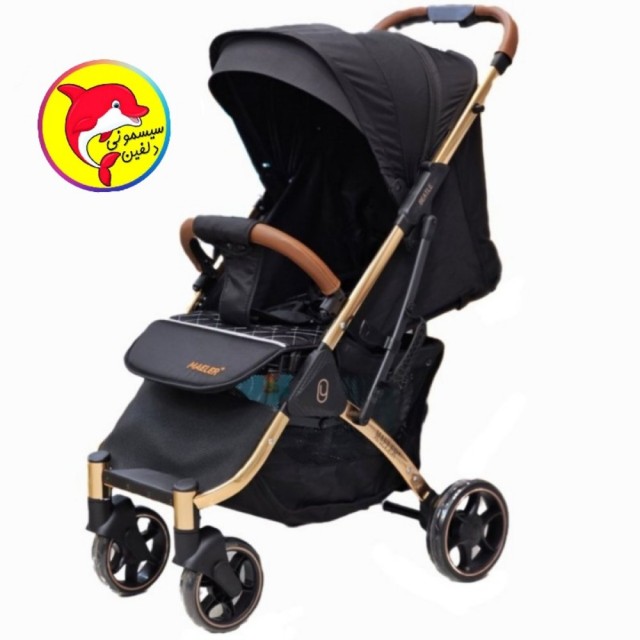 کالسکه چمدانی مایلر مدل بیتل Maeler BEATLI- رنگ پارچه مشکی - رنگ بدنه طلایی (همراه کارت گارانتی ۱۲ ماهه شرکتی)