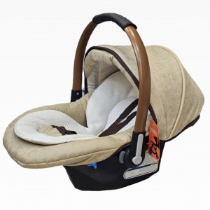 کریر ۴ کاره اگنس (پارچه نخودی اعلا - دسته مسی) (قابل تبدیل به صندلی ماشین)