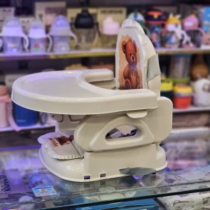 صندلی غذا پرتابل سواندا + کاسه و قاشق اشانتیون- کرم