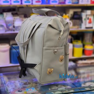 کوله پشتی لوازم کودک طرح تدی پارچه نانسی ضدآب - کرم