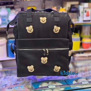 کوله پشتی لوازم کودک طرح تدی پارچه نانسی ضدآب - کرم