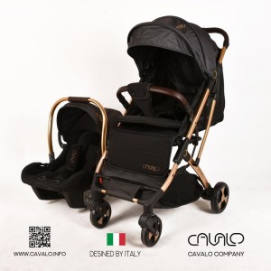 سرویس کالسکه ۲ تکه کاوالو Cavalo چمدانی (مشکی)