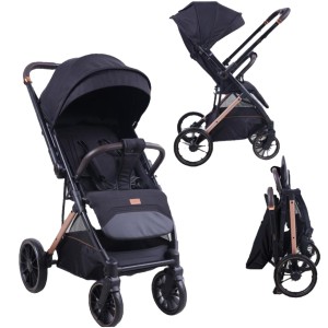 کالسکه چمدانی مسافرتی رو به مادر شو کیدیلو kidilo مدل 6520 (مشکی) + کاور سرما + ساک لوازم