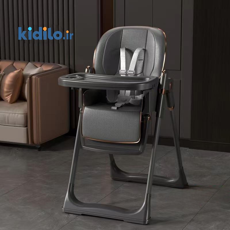 صندلی غذا طوسی طلایی