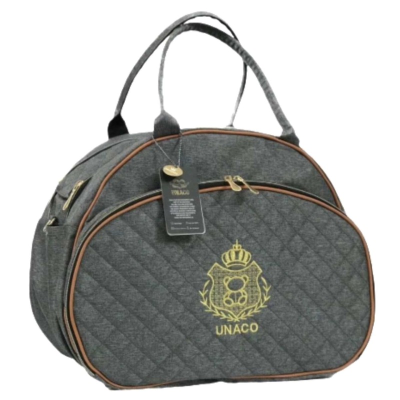 ساک لوازم یوناکو مدل جولی (طوسی نوار قهوه‌ای)