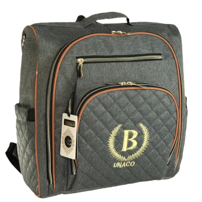 ساک لوازم یوناکو مدل بنیتا (طوسی نوار قهوهای)