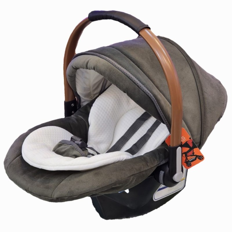 کریر ۴ کاره اگنس (پارچه سبز تیره اعلا - دسته مسی) (قابل تبدیل به صندلی ماشین)