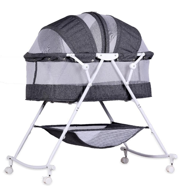 تخت و گهواره تاشو کودک اسپرینگ مدل Sunny (طوسی)