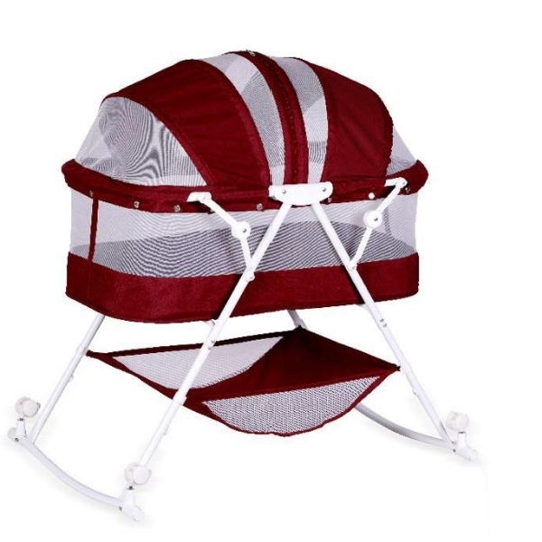 تخت و گهواره تاشو کودک اسپرینگ مدل Sunny (زرشکی)