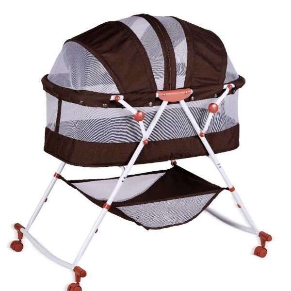 تخت و گهواره تاشو کودک اسپرینگ مدل Sunny (قهوه ای)