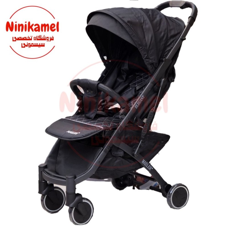 کالسکه مسافرتی مایلر مدل الگانت (مشکی بدنه مشکی) Maeler Elegant (همراه کارت گارانتی ۱۲ ماهه شرکتی)