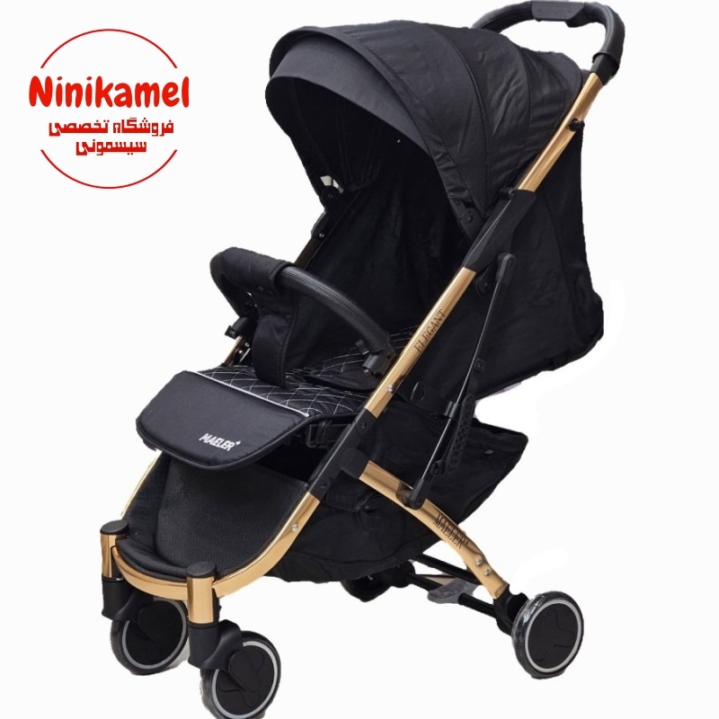 کالسکه مسافرتی مایلر مدل الگانت (دسته چرم مشکی) Maeler Elegant (همراه کارت گارانتی ۱۲ ماهه شرکتی)