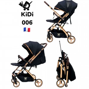 کالسکه چمدانی kidi کیدی رو به مادر شو مدل ۰۰۶ (مشکی بدنه طلایی)