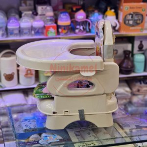 صندلی غذای کودک مدل پرتابل + کاسه و قاشق رایگان با تشک نرم عروسکی سوواندا Suvanda (صورتی)