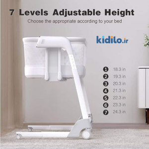 تخت گهواره کنار مادر ۳ کاره کیدیلو Kidilo SG506G - رنگ طوسی