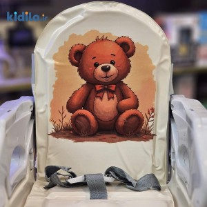 صندلی غذای کودک مدل پرتابل + کاسه و قاشق رایگان با تشک نرم عروسکی سواندا Suvanda (طوسی)