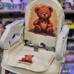 صندلی غذای کودک مدل پرتابل + کاسه و قاشق رایگان با تشک نرم عروسکی سواندا Suvanda (طوسی)