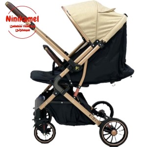 کالسکه چمدانی kidi کیدی رو به مادر شو مدل ۰۰۸ (کرم بدنه طلایی)