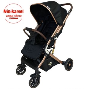 کالسکه چمدانی kidi کیدی رو به مادر شو مدل ۰۰۸ (مشکی بدنه طلایی)