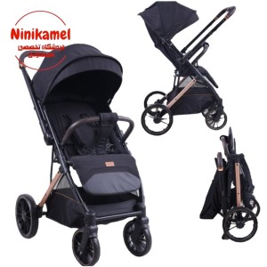 کالسکه مسافرتی رو به مادر شو کیدیلو kidilo مدل 6520 (مشکی) + کاور سرما + ساک لوازم