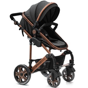 کالسکه تک اسپرینگ مدل گلکسی رنگ طوسی تیره بدنه مسی ( بهمراه گارانتی ۱۲ ماهه شرکتی و ۲۴ ماه خدمات پس از فروش)