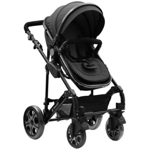 کالسکه تک اسپرینگ مدل گلکسی رنگ طوسی تیره بدنه مشکی ( بهمراه گارانتی ۱۲ ماهه شرکتی و ۲۴ ماه خدمات پس از فروش)