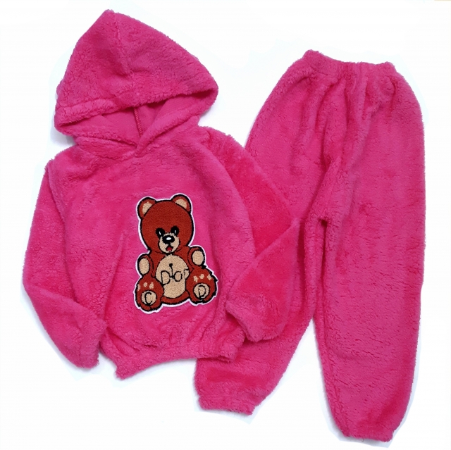 هودی شلوار حوله‌ای سرخابی