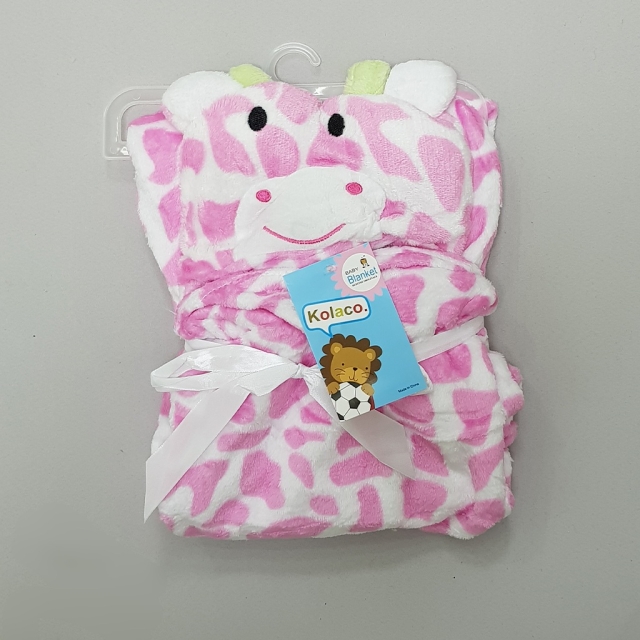 پتو کلاهدار گاو صورتی