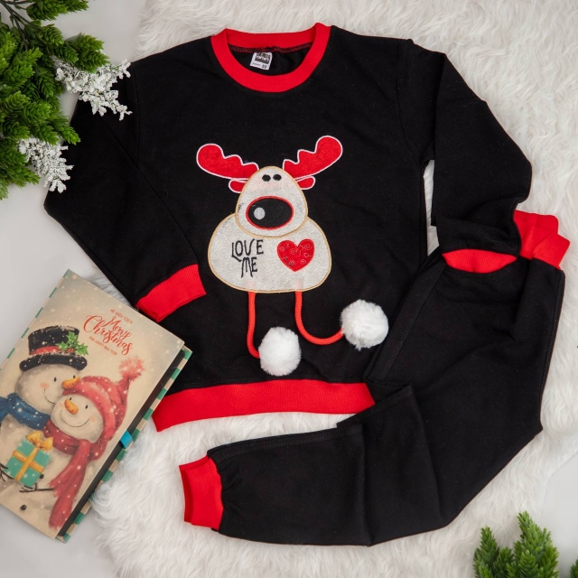 (معیوب)بلوز شلوار گوزن پوم‌پوم