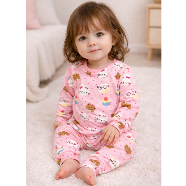 بلوز شلوار پیشی توت‌فرنگی