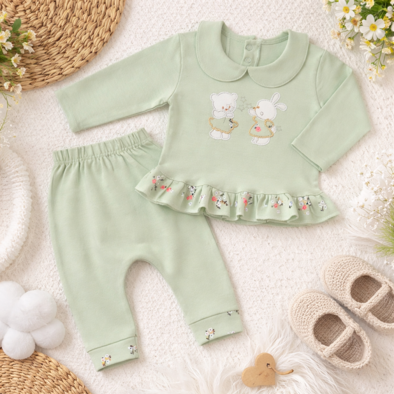 بلوز شلوار خرگوش چین‌چین