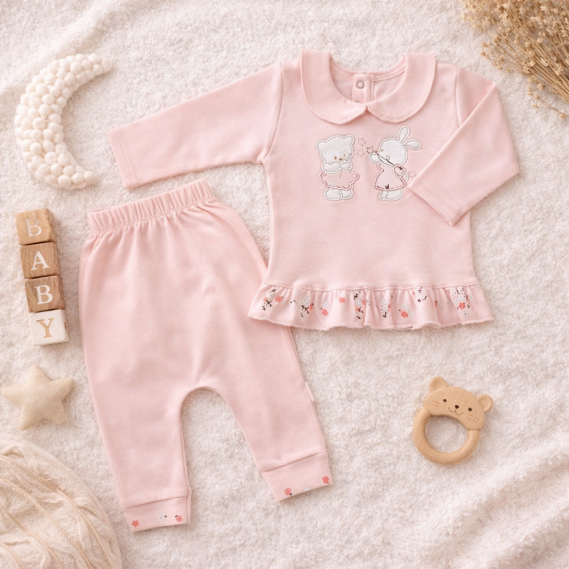 بلوز شلوار صورتی خرگوش