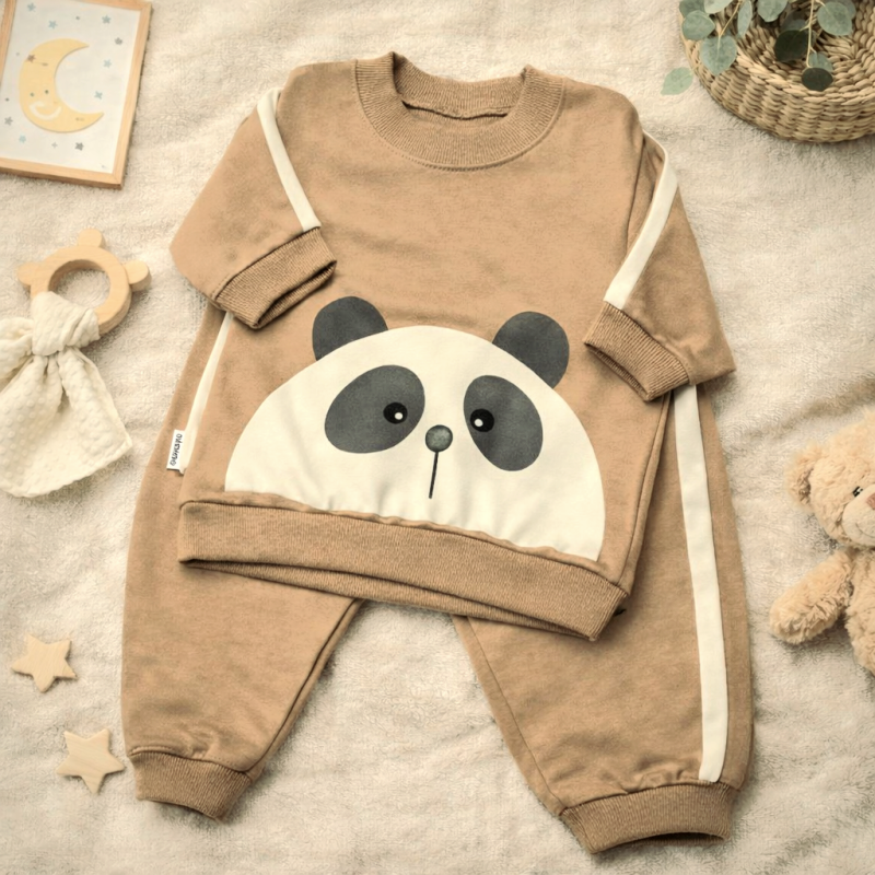 بلوز شلوار نسکافه‌ای پاندا