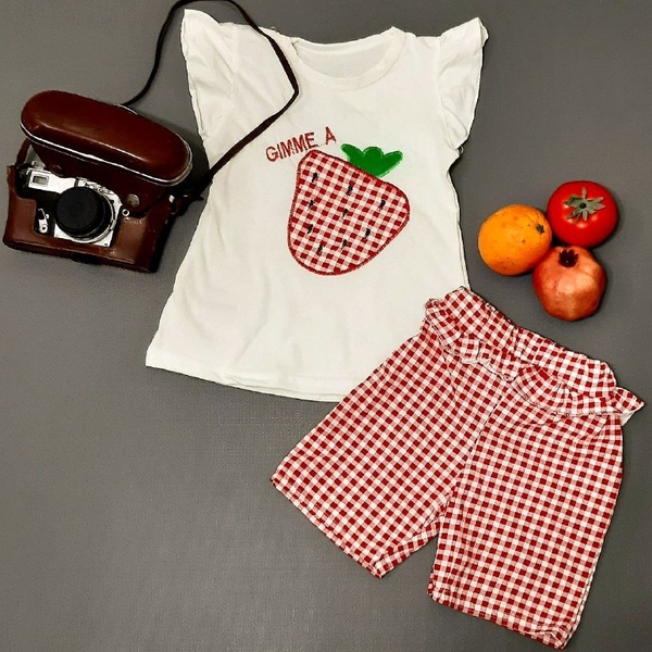 رکابی شلوارک توت فرنگی