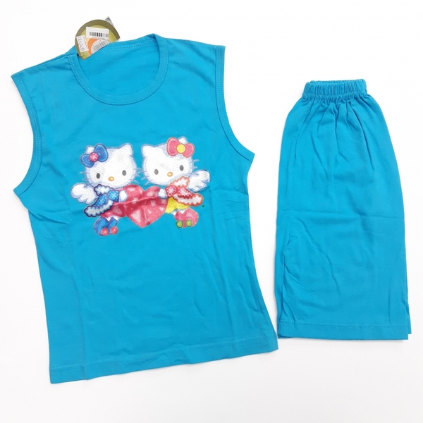 رکابی شلوارک کیتی آبی