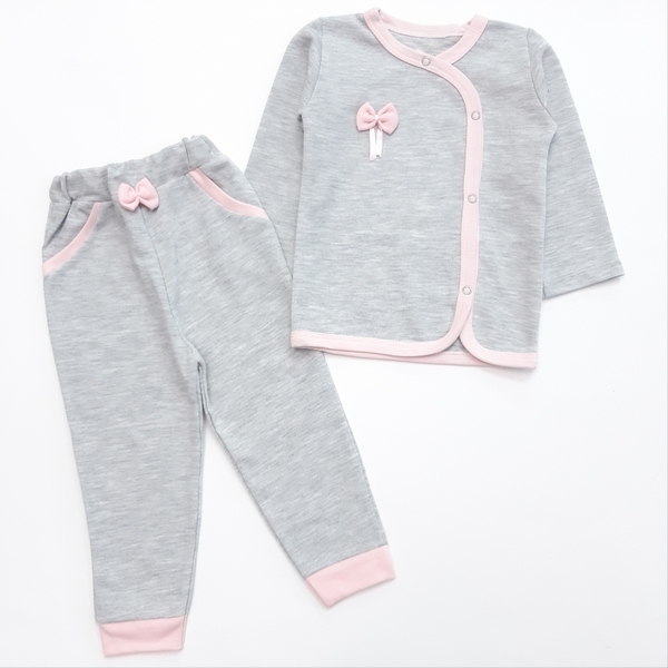 جلودکمه شلوار طوسی صورتی