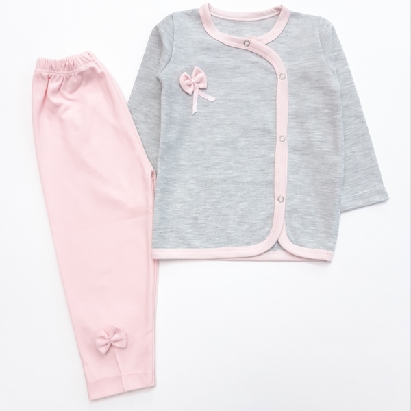 جلودکمه شلوار طوسی صورتی