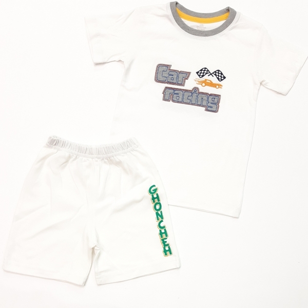کوتاه شلوارک car racing سفید سفید