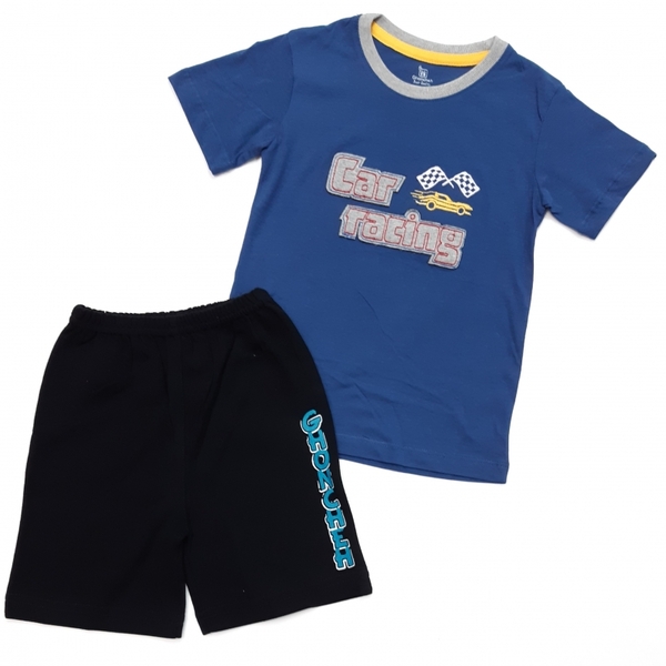 کوتاه شلوارک car racing آبی مشکی