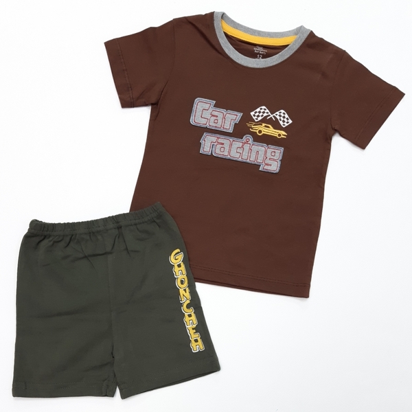 کوتاه شلوارک car racing قهوه‌ای سبز