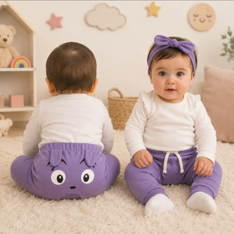 شلوار گوشدار بنفش هاپو