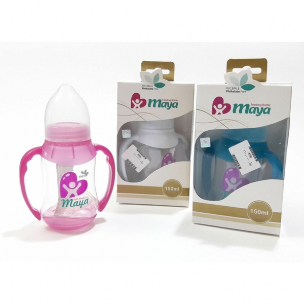 شیشه شیر مایا معمولی 150cc دسته‌دار