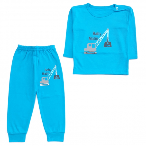 بلوز شلوار بیل‌مکانیکی آبی