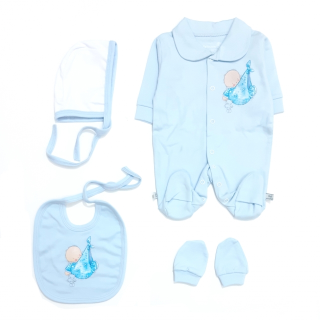 سرهمی پیشبند کلاه دستکش نی‌نی آبی