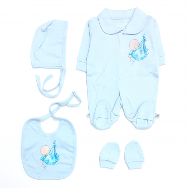 سرهمی پیشبند کلاه دستکش نی‌نی آبی