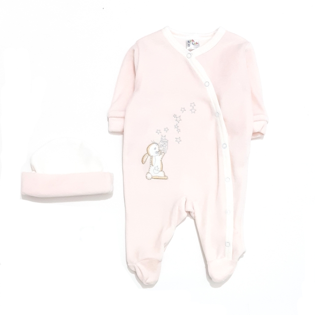 سرهمی کلاه مخمل خرگوش صورتی