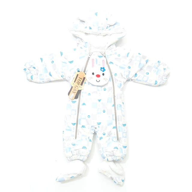 کاپشن سرهمی پاپوش خرگوش چهارخونه آبی