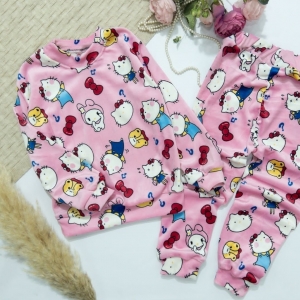 بلوز شلوار مخمل صورتی کیتی